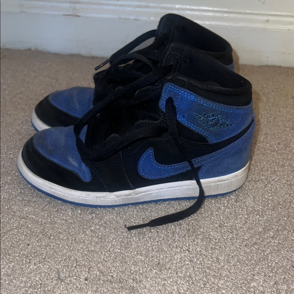 Jordan Kids Black and Blue High-Top Sneakers